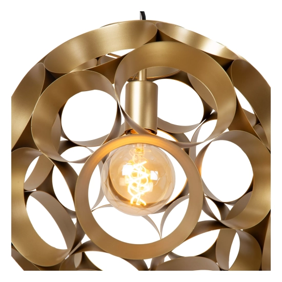 HANNELORE Lampa wisząca Ø 40 cm 1xE27 złoty mat / mosiądz 10423/40/02 Lucide - zdjęcie dodatkowe 3